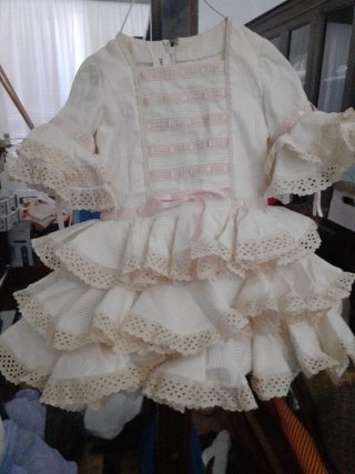 Vestido Flameca blanco y rosa
