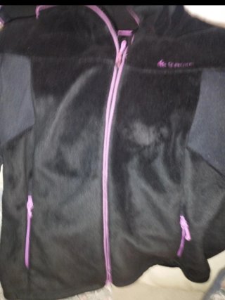 Forro polar con cremallera rosa para mujer talla M