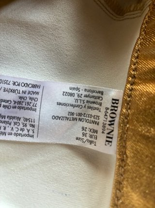 Pantalón  Dorado Brillante marca Browine