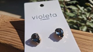 "Pendientes Violeta by Mango piedra azul".