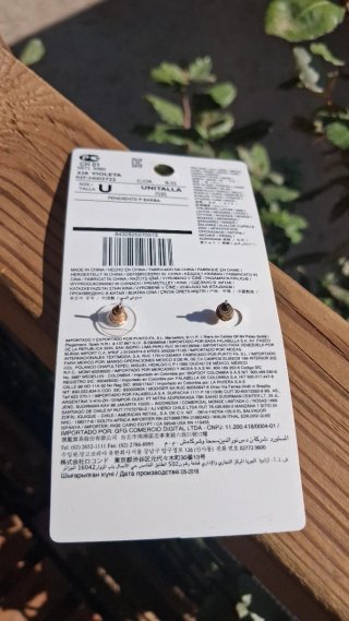 "Pendientes Violeta by Mango piedra azul".