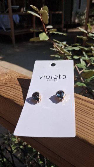 "Pendientes Violeta by Mango piedra azul".