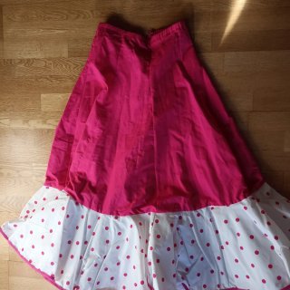 Falda flamenca niña rosa y blanco