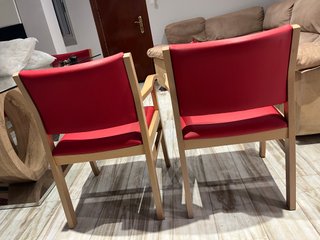 Set 4 Sillas Comedor Madera IKEA Rojas