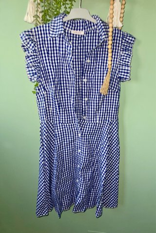 Vestido cuadros vichy azul