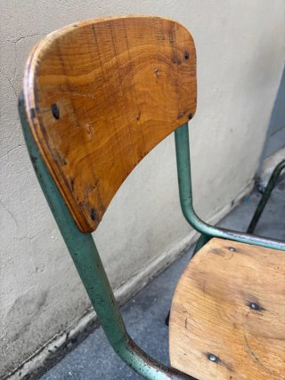 Set 2 Sedie Industriali Legno e Metallo