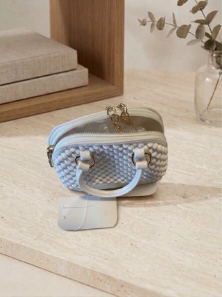 Miniborsa/Pochette Bianca Texturizzata S