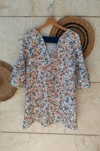 Vestido Flores Volantes Boutique M / Robe...