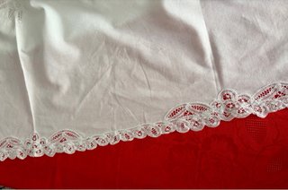 Tovaglia vintage ricamo intaglio a mano