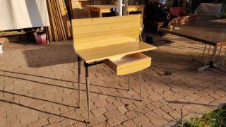 Mesa plegable vintage madera y metal