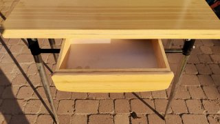 Mesa plegable vintage madera y metal