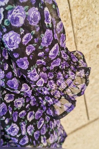 Robe courte fleurs violettes Bershka S 36 /...