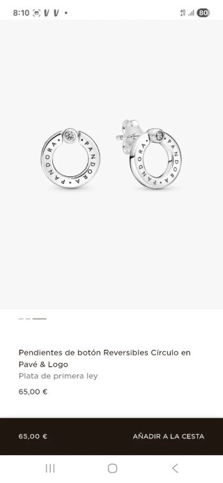Pendientes Pandora Aro Circonitas Plata