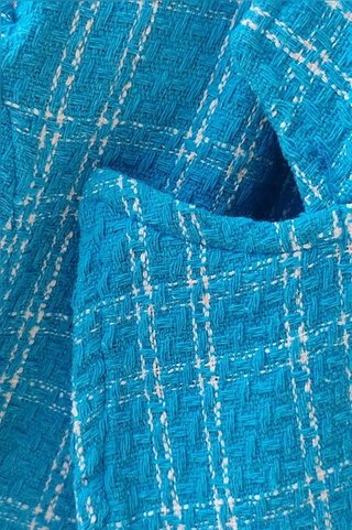 Veste tweed bleue turquoise L / Americana...