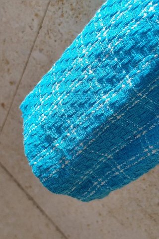 Veste tweed bleue turquoise L / Americana...