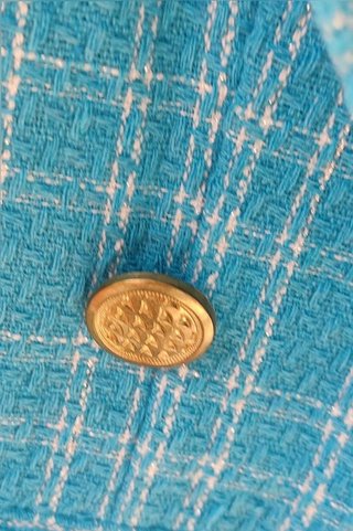 Veste tweed bleue turquoise L / Americana...