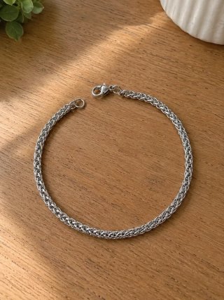 Pack de 2 pulseras de acero inoxidable – plateadas