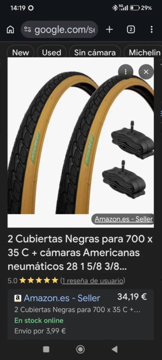 Juego 2 cubiertas y 2 cámaras Ecovelo 700x35c