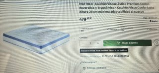 Colchón MATTREX Viscoelástico Premium Cotton 28cm