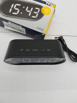 TFA Dostmann - Despertador Digital con números de luz LED, Incluye Temperatura Interior, Tiempo de r