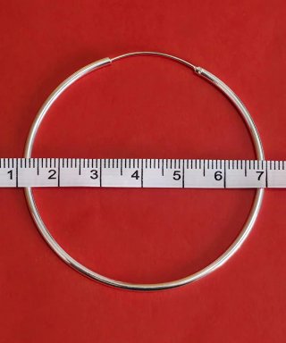 Orecchini a cerchio in argento 925 da 6 cm