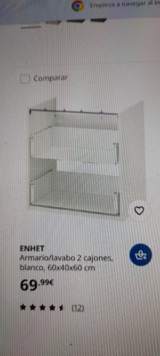 2 Armario lavabo Ikea 2 cajones gris