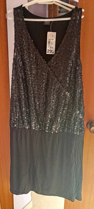 Vestido lentejuelas negro Kiabi Talla XXXL