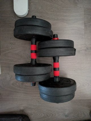 Set Mancuernas Ajustables 15 kg Pesas Gimnasio