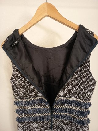 Vestido tweed negro y blanco