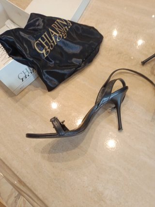 Sandalias tacón alto CHIARINI negras con strass