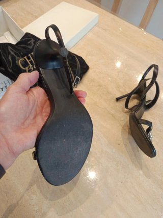 Sandalias tacón alto CHIARINI negras con strass