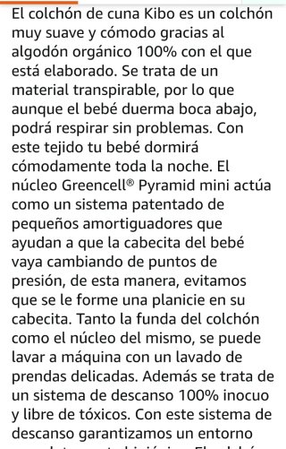 Colchón cuna bebé Lemur