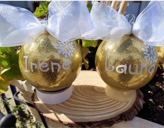Bolas Navidad Personalizadas Doradas