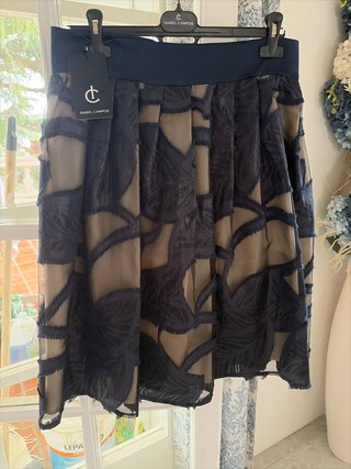 Falda ISABEL CAMPOS Beige y Azul