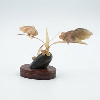 Coppia Sculture Giapponesi Pesci