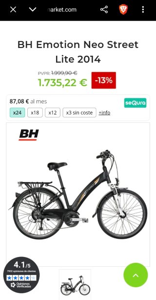 Bicicleta eléctrica E-motion