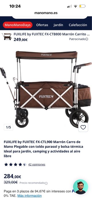 Carro Fuxtec Plegable Marrón