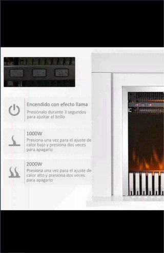 Chimenea Eléctrica Decorativa 1000/2000W