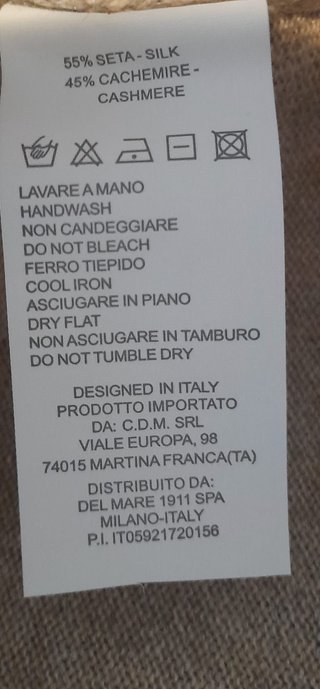 Gilet uomo Del Mare 1911 seta e cashmere