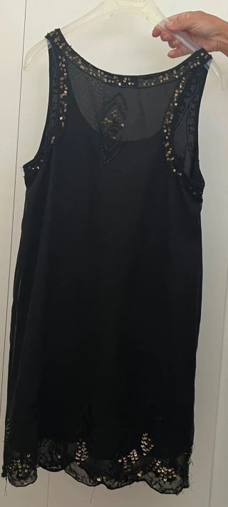 Vestido fiesta lentejuelas negro