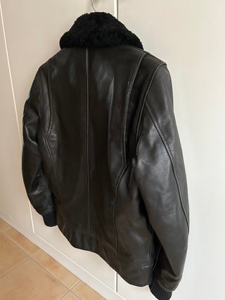 Chaqueta Aviador Cuero Diesel Negra