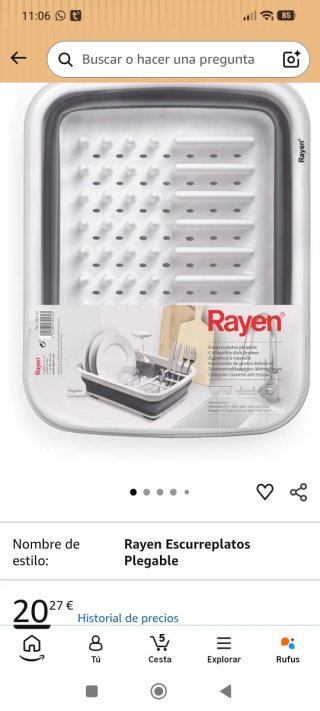 Escurreplatos Rayen plegable