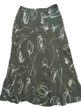Gonna stampa astratta grigio/bianco