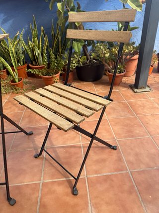 Mesa y 2 Sillas Plegables Jardín