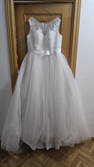 Vestido de Novia Blanco Encaje Tul
