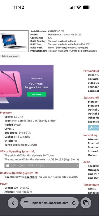 MacBook Air 11” 2011