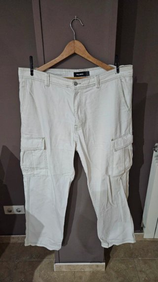 Pantalón Cargo Pull&Bear Blanco Talla 46