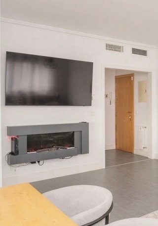 Chimenea eléctrica decorativa gris oscuro
