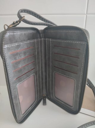Cartera para móvil gris