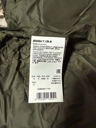 Abrigo acolchado Bimba y Lola crema